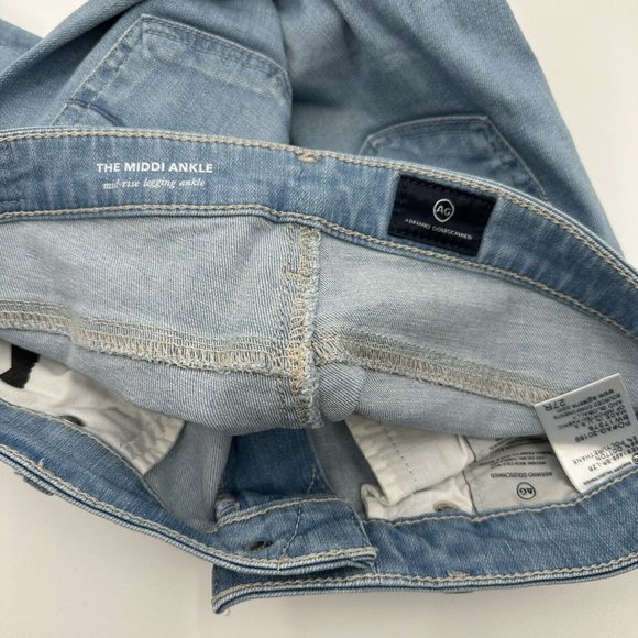 AG‎ Adriano Goldschmied 27R The Middi Ankle Mid-Rise Distressed Jean Raw Hem - Picture 2 of 10